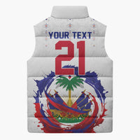 Custom Haiti Grenadye Alaso Sleeveless Puffer Jacket White Nou Retounen Anko 1974-2026 - Wonder Print Shop