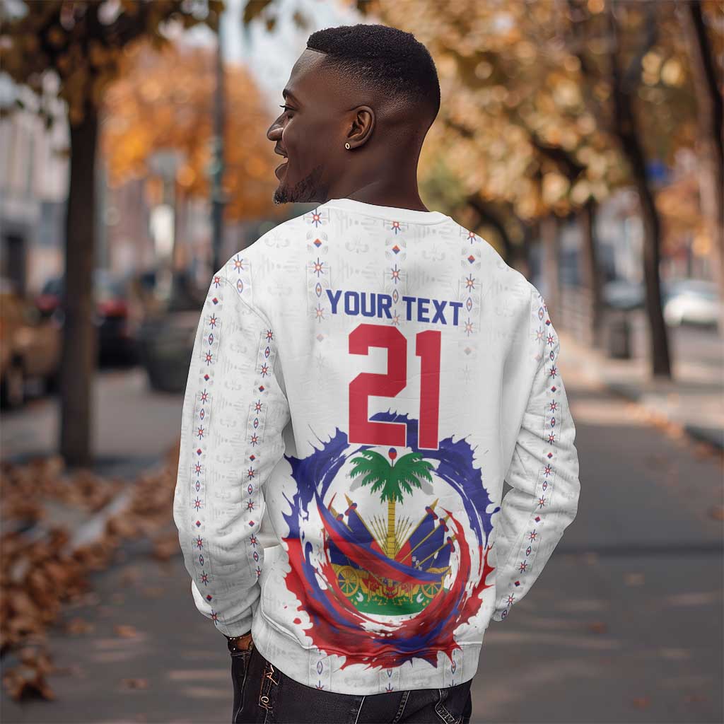 Custom Haiti Grenadye Alaso Sweatshirt White Nou Retounen Anko 1974-2026 - Wonder Print Shop