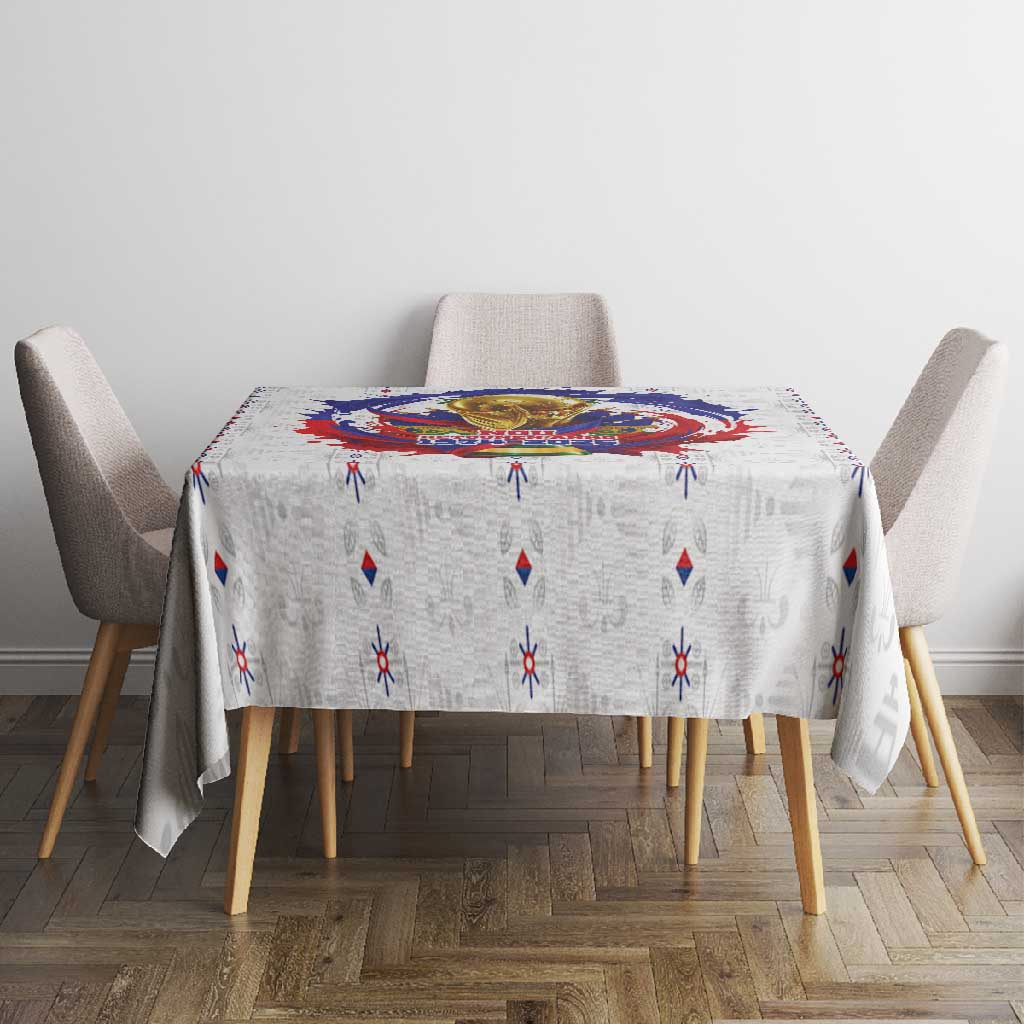 Haiti Grenadye Alaso Tablecloth White Nou Retounen Anko 1974-2026 - Wonder Print Shop