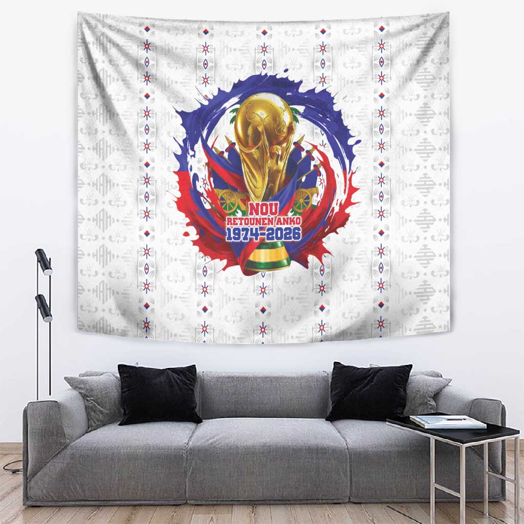 Haiti Grenadye Alaso Tapestry White Nou Retounen Anko 1974-2026 - Wonder Print Shop