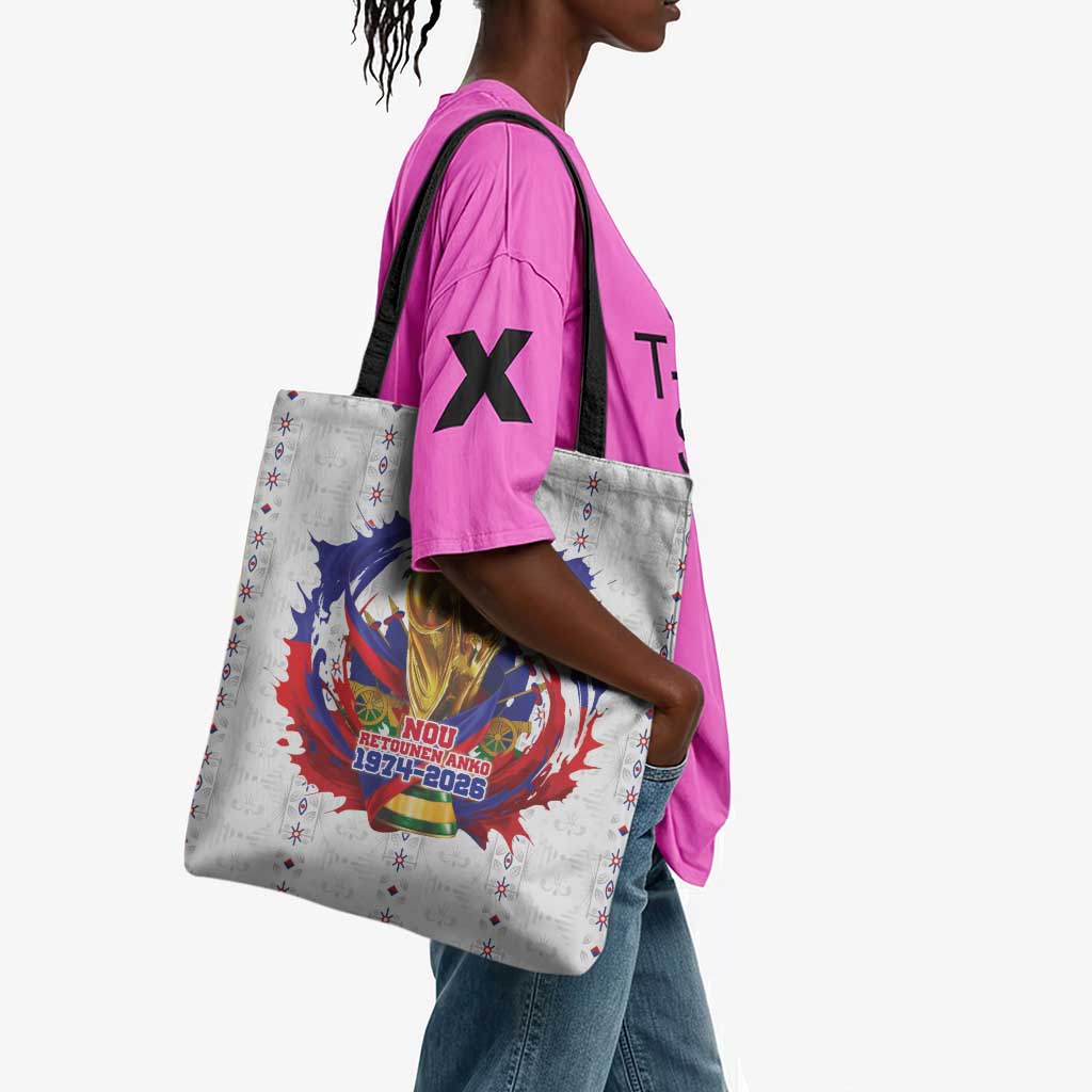 Haiti Grenadye Alaso Tote Bag White Nou Retounen Anko 1974-2026 - Wonder Print Shop