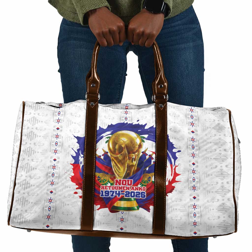 Haiti Grenadye Alaso Travel Bag White Nou Retounen Anko 1974-2026 - Wonder Print Shop