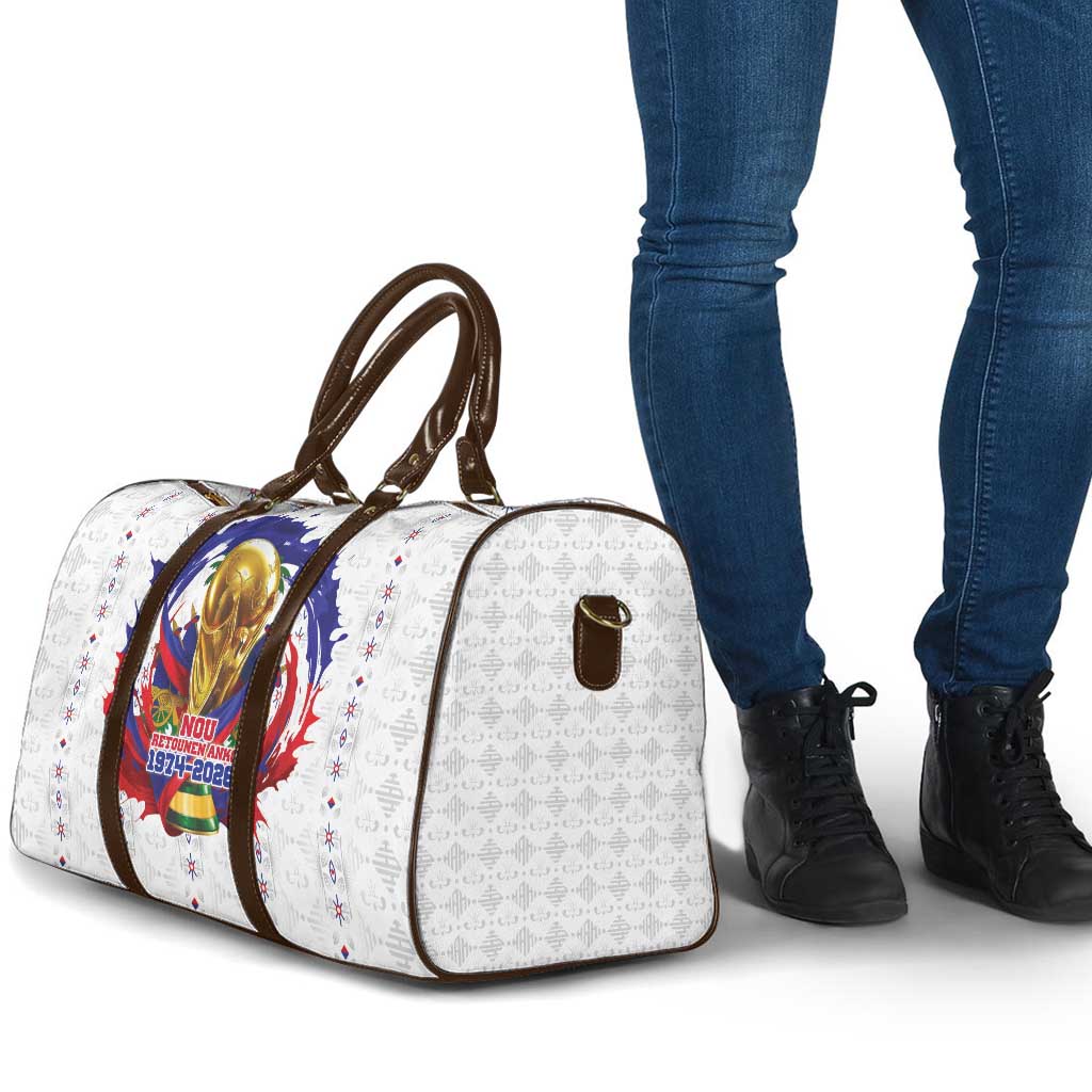 Haiti Grenadye Alaso Travel Bag White Nou Retounen Anko 1974-2026 - Wonder Print Shop