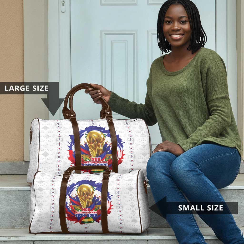 Haiti Grenadye Alaso Travel Bag White Nou Retounen Anko 1974-2026 - Wonder Print Shop