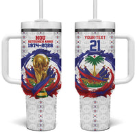 Custom Haiti Grenadye Alaso Tumbler With Handle White Nou Retounen Anko 1974-2026 - Wonder Print Shop