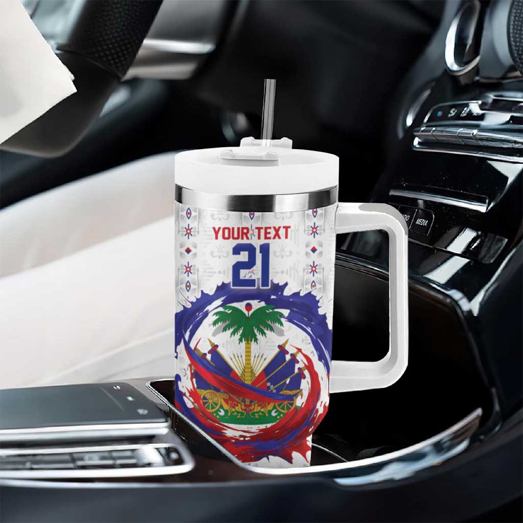 Custom Haiti Grenadye Alaso Tumbler With Handle White Nou Retounen Anko 1974-2026 - Wonder Print Shop