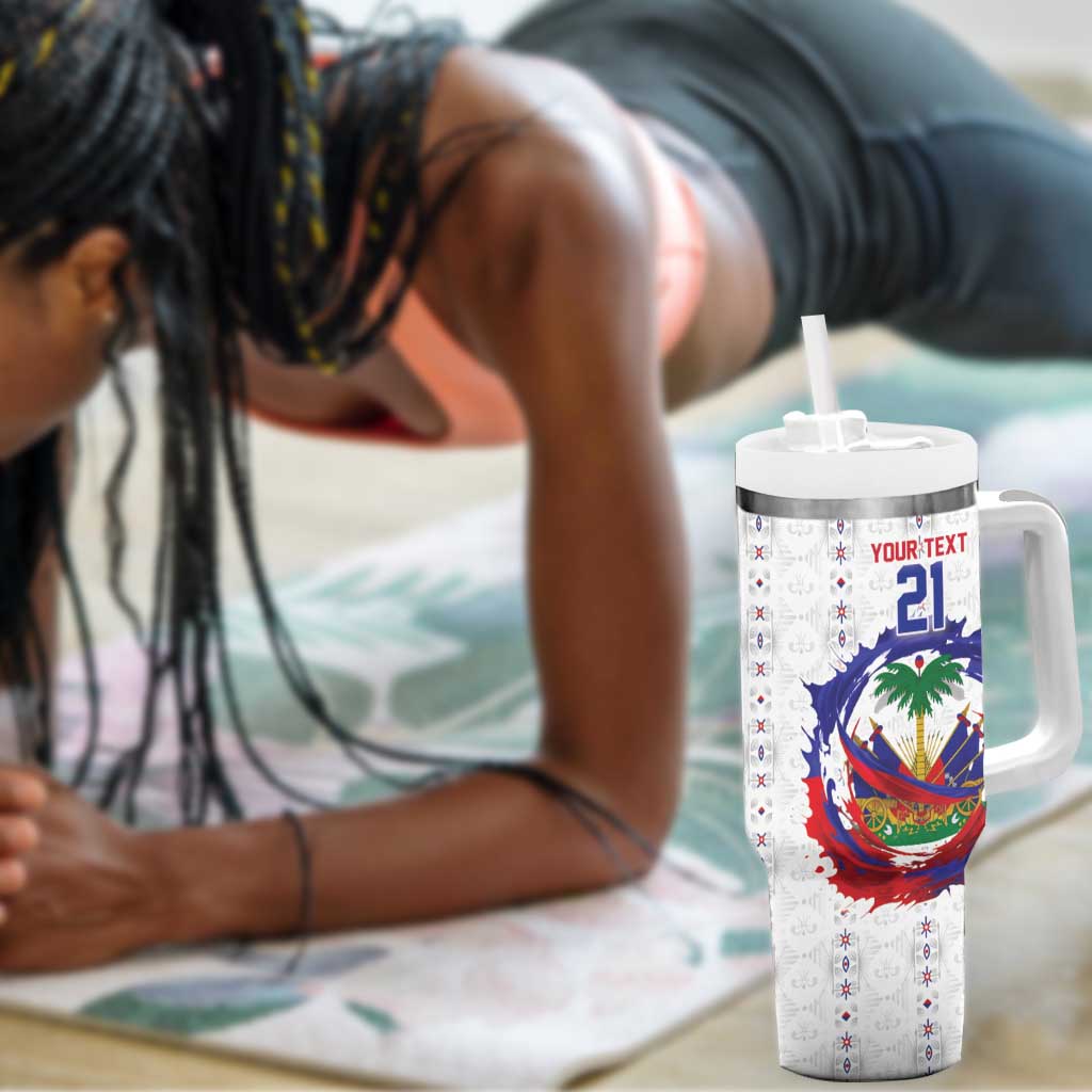 Custom Haiti Grenadye Alaso Tumbler With Handle White Nou Retounen Anko 1974-2026 - Wonder Print Shop