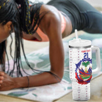 Custom Haiti Grenadye Alaso Tumbler With Handle White Nou Retounen Anko 1974-2026 - Wonder Print Shop