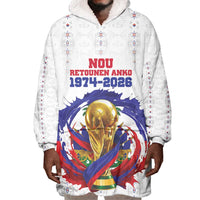 Custom Haiti Grenadye Alaso Wearable Blanket Hoodie White Nou Retounen Anko 1974-2026 - Wonder Print Shop