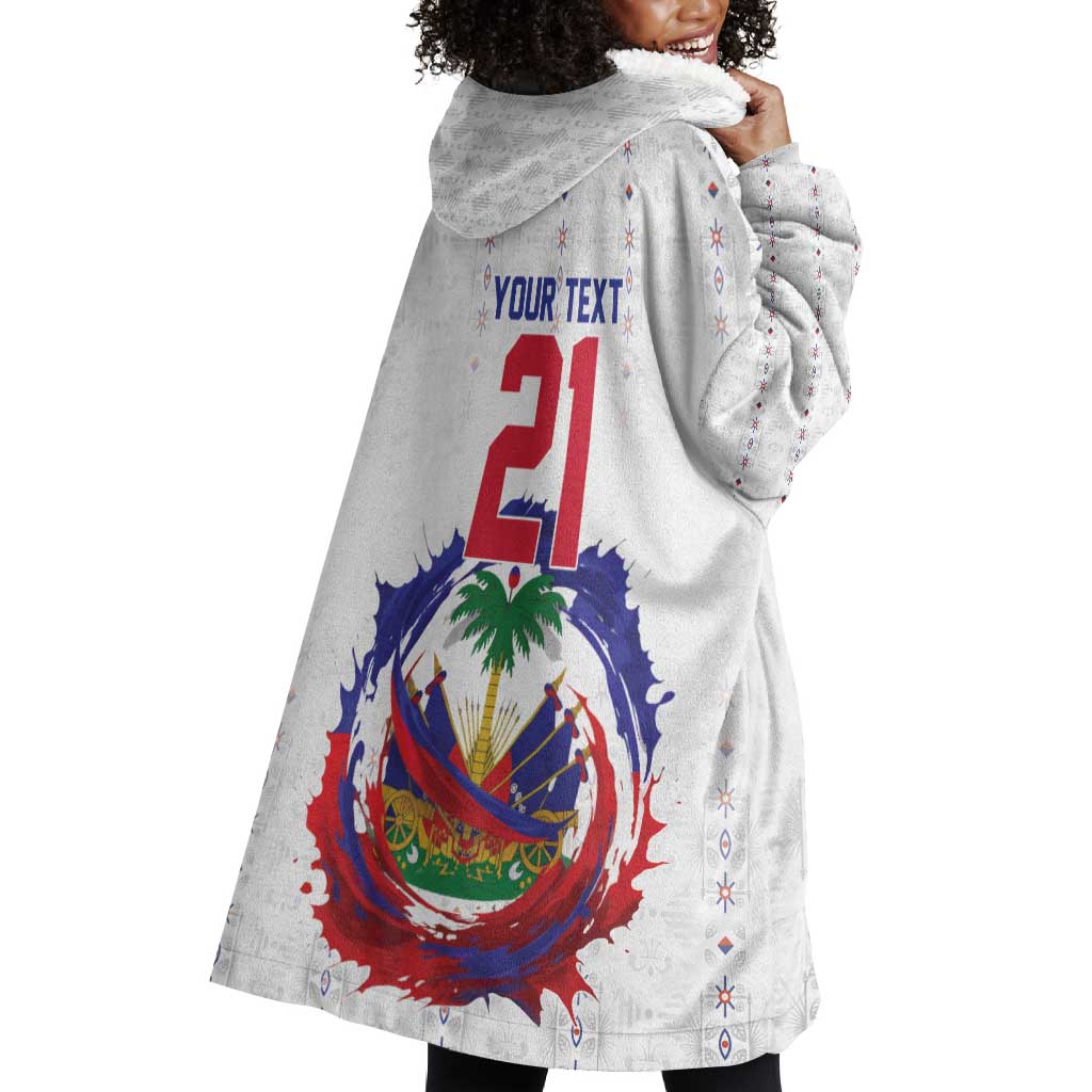 Custom Haiti Grenadye Alaso Wearable Blanket Hoodie White Nou Retounen Anko 1974-2026 - Wonder Print Shop