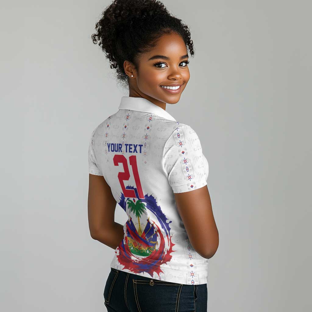Custom Haiti Grenadye Alaso Women Polo Shirt White Nou Retounen Anko 1974-2026 - Wonder Print Shop