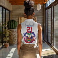 Custom Haiti Grenadye Alaso Women Sleeveless Polo Shirt White Nou Retounen Anko 1974-2026 - Wonder Print Shop