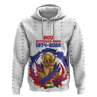 Custom Haiti Grenadye Alaso Zip Hoodie White Nou Retounen Anko 1974-2026 - Wonder Print Shop