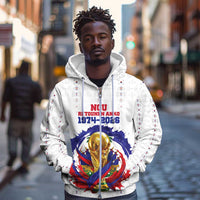 Custom Haiti Grenadye Alaso Zip Hoodie White Nou Retounen Anko 1974-2026 - Wonder Print Shop