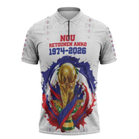 Custom Haiti Grenadye Alaso Zipper Polo Shirt White Nou Retounen Anko 1974-2026 - Wonder Print Shop