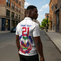 Custom Haiti Grenadye Alaso Zipper Polo Shirt White Nou Retounen Anko 1974-2026 - Wonder Print Shop