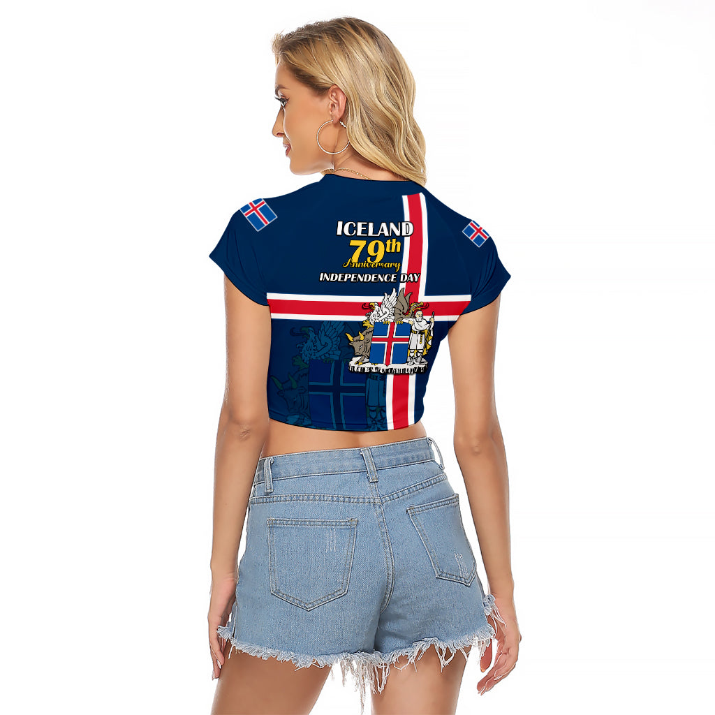 Iceland Raglan Cropped T Shirt Icelandic National Day - Wonder Print Shop