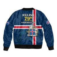 Iceland Sleeve Zip Bomber Jacket Icelandic National Day - Wonder Print Shop
