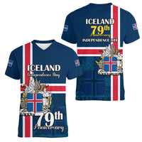 Iceland Women V Neck T Shirt Icelandic National Day - Wonder Print Shop