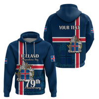 Custom Iceland Hoodie Icelandic National Day - Wonder Print Shop