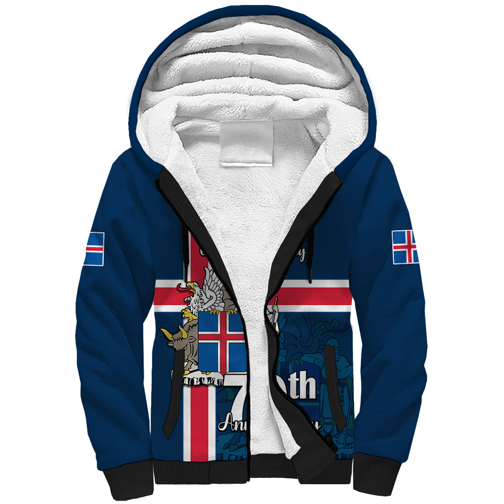 Custom Iceland Sherpa Hoodie Icelandic National Day - Wonder Print Shop