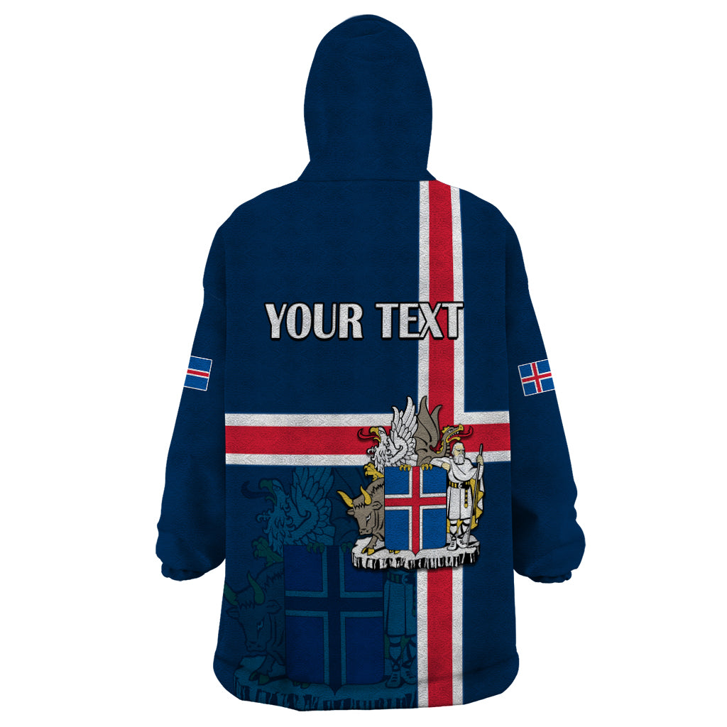 Custom Iceland Wearable Blanket Hoodie Icelandic National Day - Wonder Print Shop