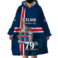Custom Iceland Wearable Blanket Hoodie Icelandic National Day - Wonder Print Shop