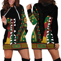 Jundteenth Hoodie Dress Black Jundteenth Freedom Africa Pattern - Wonder Print Shop