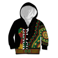 Jundteenth Kid Hoodie Black Jundteenth Freedom Africa Pattern - Wonder Print Shop