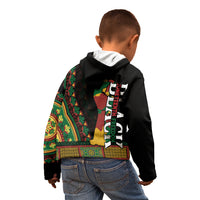 Jundteenth Kid Hoodie Black Jundteenth Freedom Africa Pattern - Wonder Print Shop