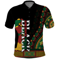 Jundteenth Polo Shirt Black Jundteenth Freedom Africa Pattern - Wonder Print Shop