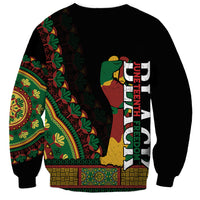 Jundteenth Sweatshirt Black Jundteenth Freedom Africa Pattern - Wonder Print Shop