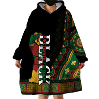 Jundteenth Wearable Blanket Hoodie Black Jundteenth Freedom Africa Pattern - Wonder Print Shop