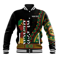 Custom Jundteenth Baseball Jacket Black Jundteenth Freedom Africa Pattern LT9 - Wonder Print Shop