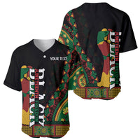 Custom Jundteenth Baseball Jersey Black Jundteenth Freedom Africa Pattern LT9 - Wonder Print Shop