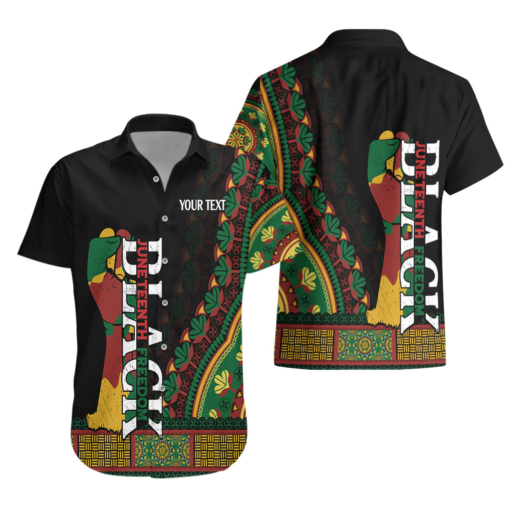 Custom Jundteenth Hawaiian Shirt Black Jundteenth Freedom Africa Pattern - Wonder Print Shop