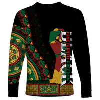 Custom Jundteenth Long Sleeve Shirt Black Jundteenth Freedom Africa Pattern - Wonder Print Shop
