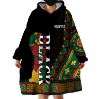 Custom Jundteenth Wearable Blanket Hoodie Black Jundteenth Freedom Africa Pattern - Wonder Print Shop