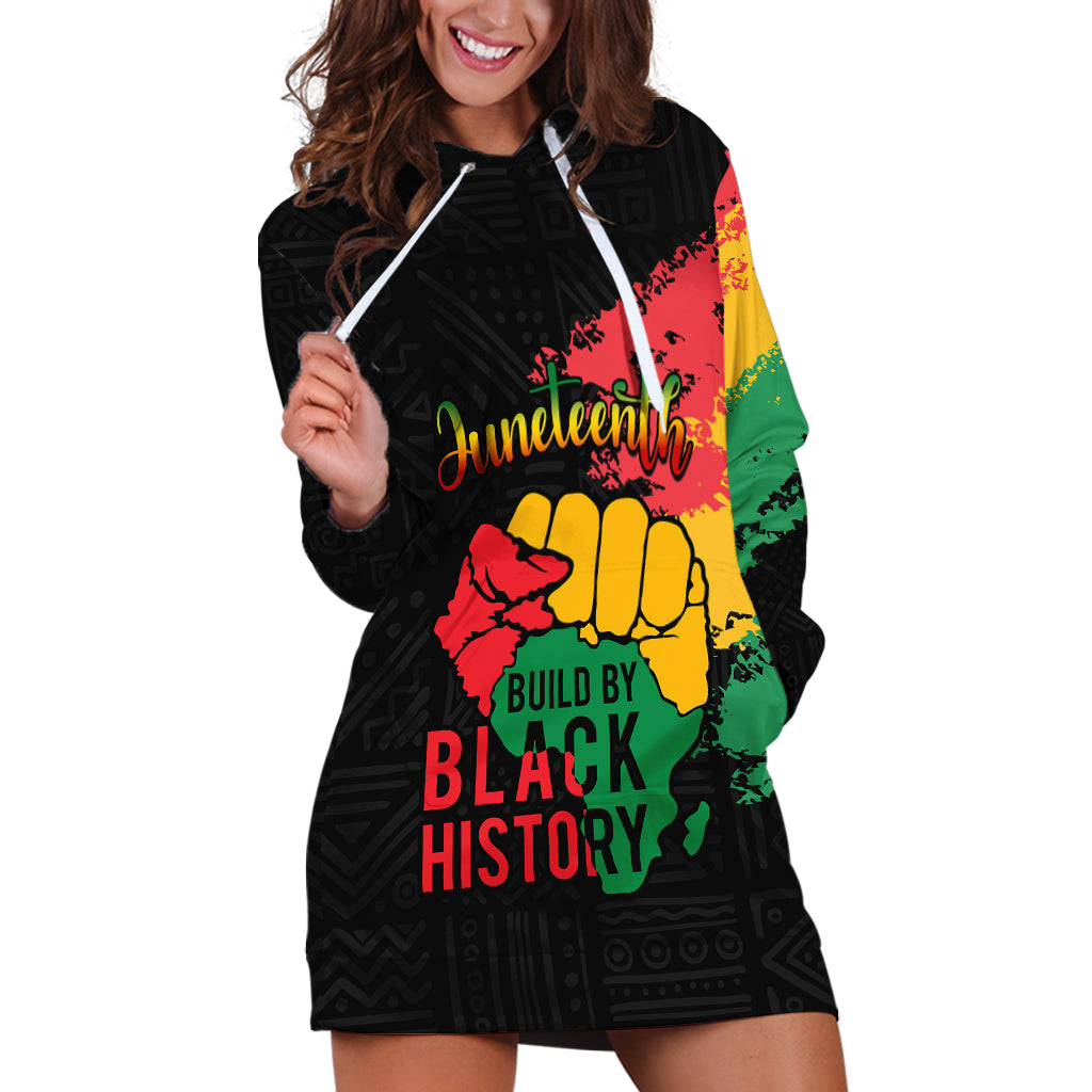 Custom Juneteenth Hoodie Dress Black Independence Day Black History - Wonder Print Shop