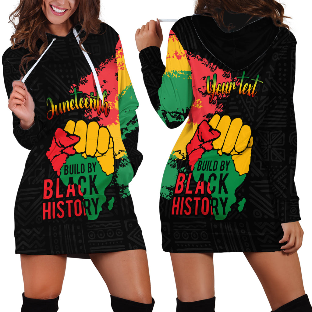 Custom Juneteenth Hoodie Dress Black Independence Day Black History - Wonder Print Shop