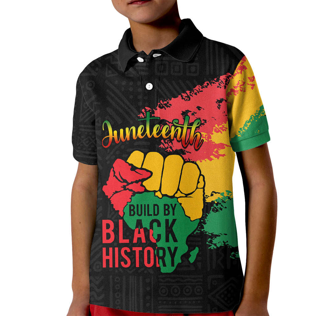 Custom Juneteenth Kid Polo Shirt Black Independence Day Black History - Wonder Print Shop