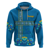 Sweden Hoodie Konungariket Sverige Scandinavian Pattern - Wonder Print Shop