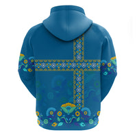 Sweden Hoodie Konungariket Sverige Scandinavian Pattern - Wonder Print Shop