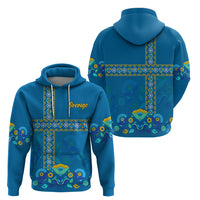 Sweden Hoodie Konungariket Sverige Scandinavian Pattern - Wonder Print Shop