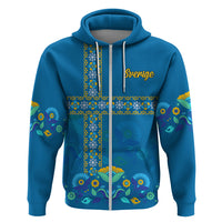 Sweden Hoodie Konungariket Sverige Scandinavian Pattern - Wonder Print Shop