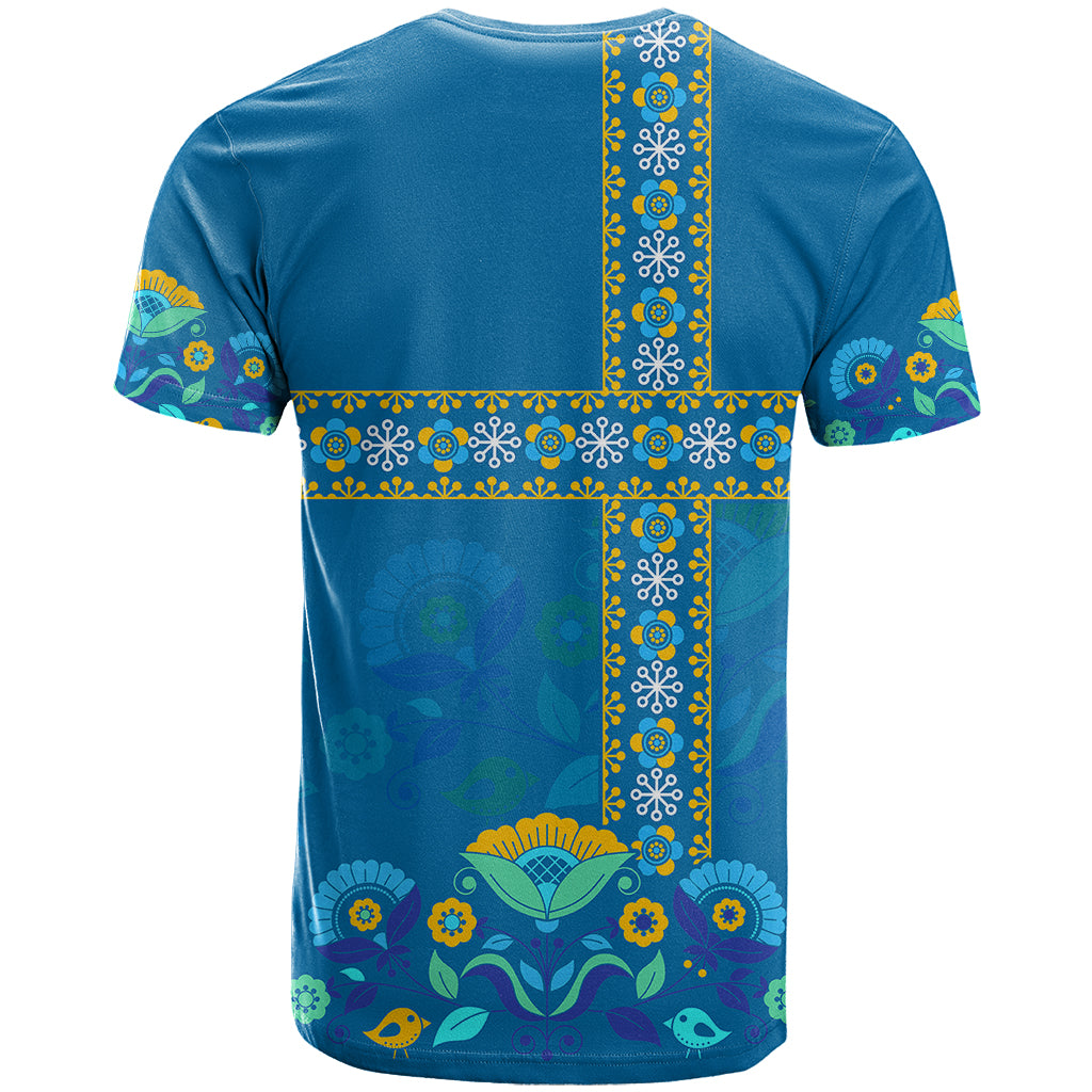 Sweden T Shirt Konungariket Sverige Scandinavian Pattern - Wonder Print Shop