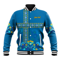 Custom Sweden Baseball Jacket Konungariket Sverige Scandinavian Pattern LT9 - Wonder Print Shop