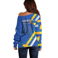 Sweden National Day Off Shoulder Sweater Sveriges Nationaldag Flag Style - Wonder Print Shop