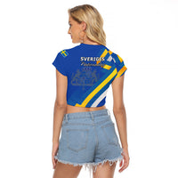 Sweden National Day Raglan Cropped T Shirt Sveriges Nationaldag Flag Style - Wonder Print Shop