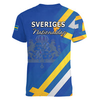 Sweden National Day Women V Neck T Shirt Sveriges Nationaldag Flag Style - Wonder Print Shop